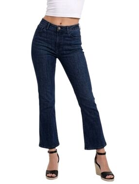 FRAME Kinley Dark Wash Hight Rise Cropped Straight Leg Flare Jeans Size 31